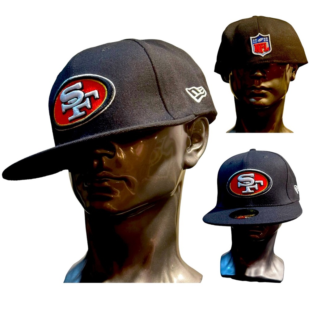 San Francisco 49ers New Era 59Fifty Fitted Cap Black Baseball Hat Classic Logo